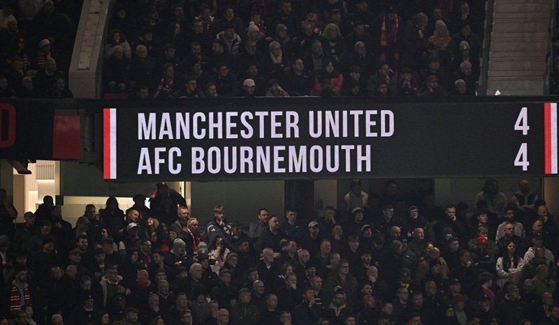 Manchester United et Bournemouth partagent le butin dans un superbe thriller de huit buts en Premier League (Vidéo)